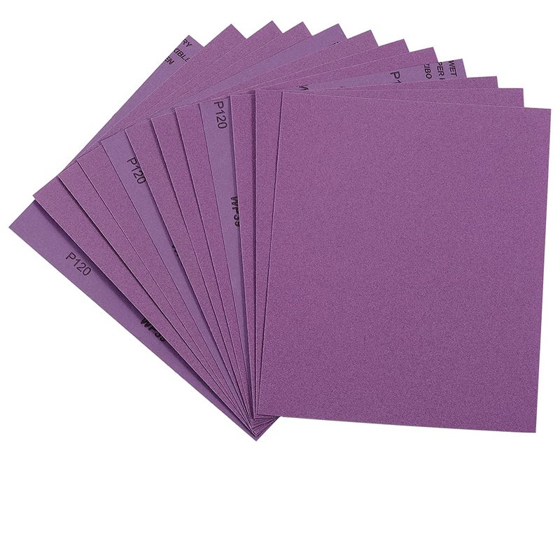 Arilier Sandpaper 120 Grit, Wet Dry Sanding Sheets 9 x 11 Inch, Advanced White Fused Alumina Abrasive Sander Paper for Wood Furniture Finishing, Metal Sanding, Automotive Polishing,12-Sheets - Image 1